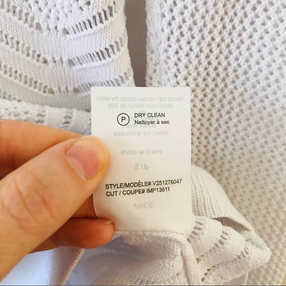 Vince Open Weave Knit Crewneck White Sweater S - Picture 11 of 13